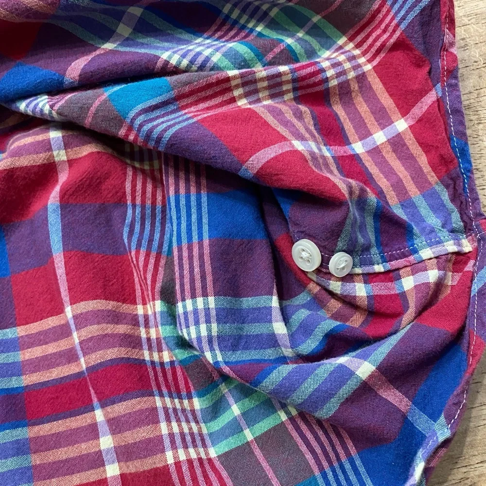Polo by Ralph Lauren Men’s M Classic‎ Fit Red Plaid Short Sleeve Button Down